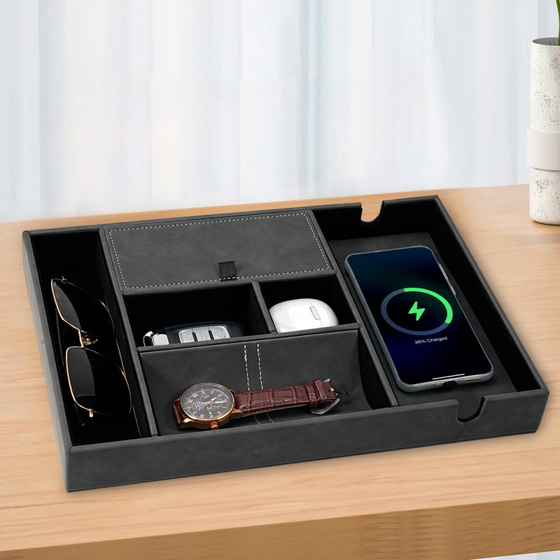 TRIXES @Home Jewellery Organiser Tray + Dividers, Grey