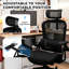 Chaise de bureau ergonomique à double dossier, avec support lombaire réglable et dossier inclinable — ensemble bureau et chaise pour bureau à domicile, chaise d'ordinateur à dossier haut, chaise de bureau en maille respirante-114488469
