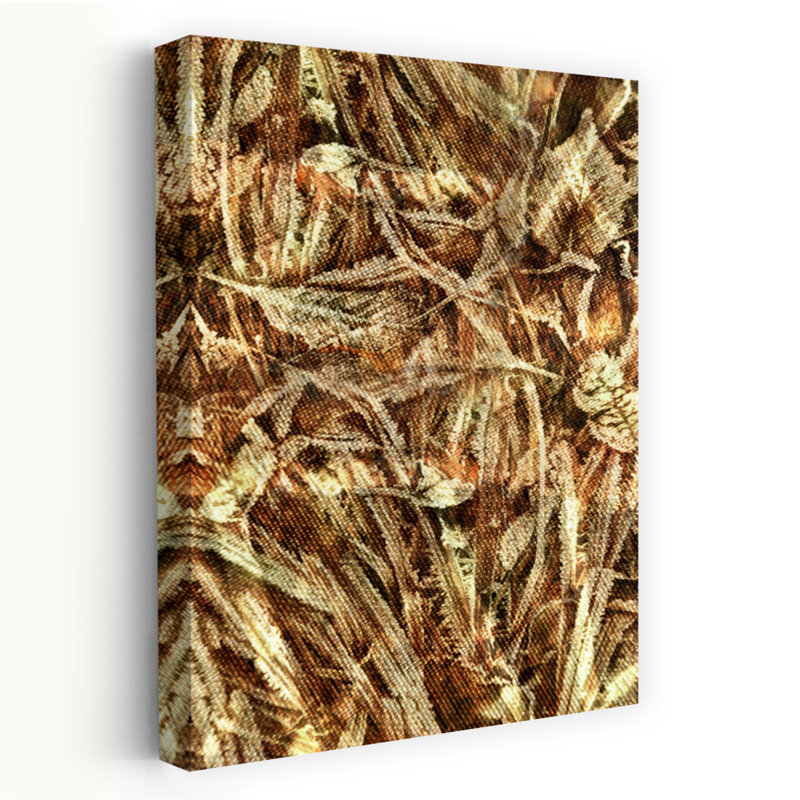 Art contemporain contemporain abstrait nature organique rustique, H 24 po x l 16 po, Marron foncé