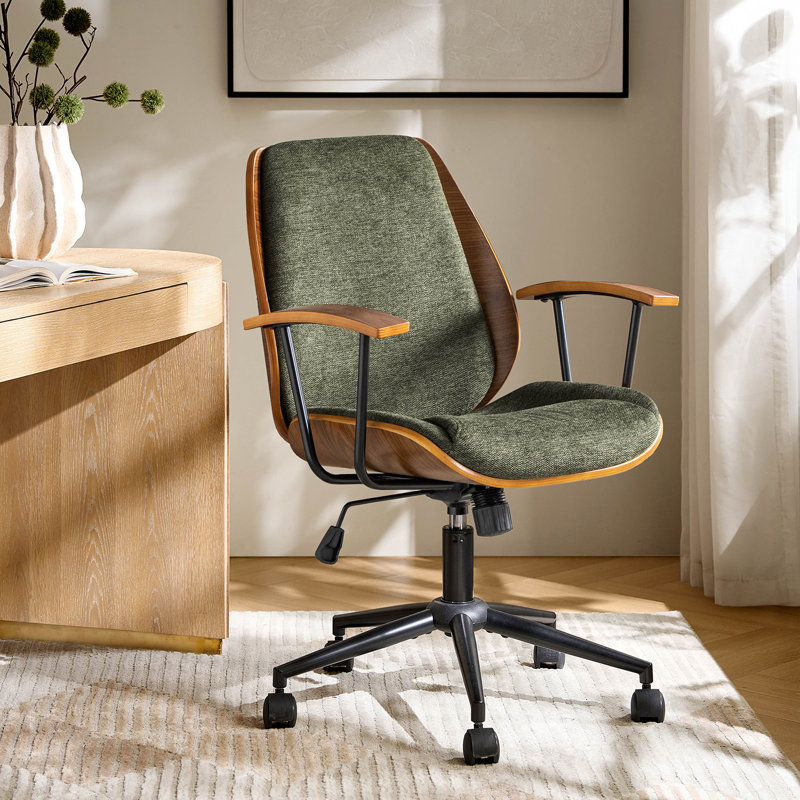 Oswina 37.75" H Polyester Office Chair , Green