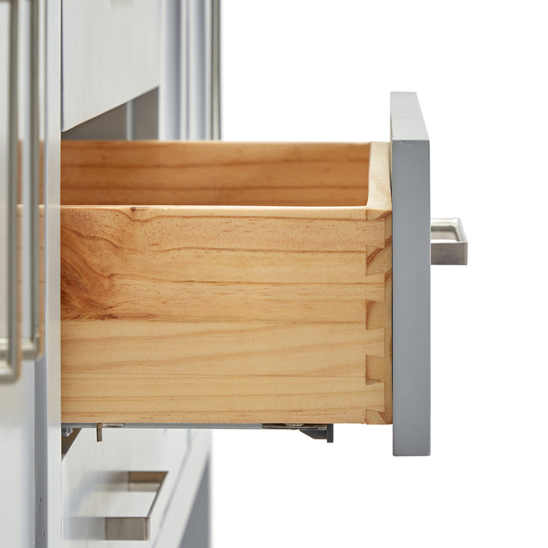 Ensemble de meuble-lavabo double 61 po Magnolia, Gris, Ovale, Quartz blanc