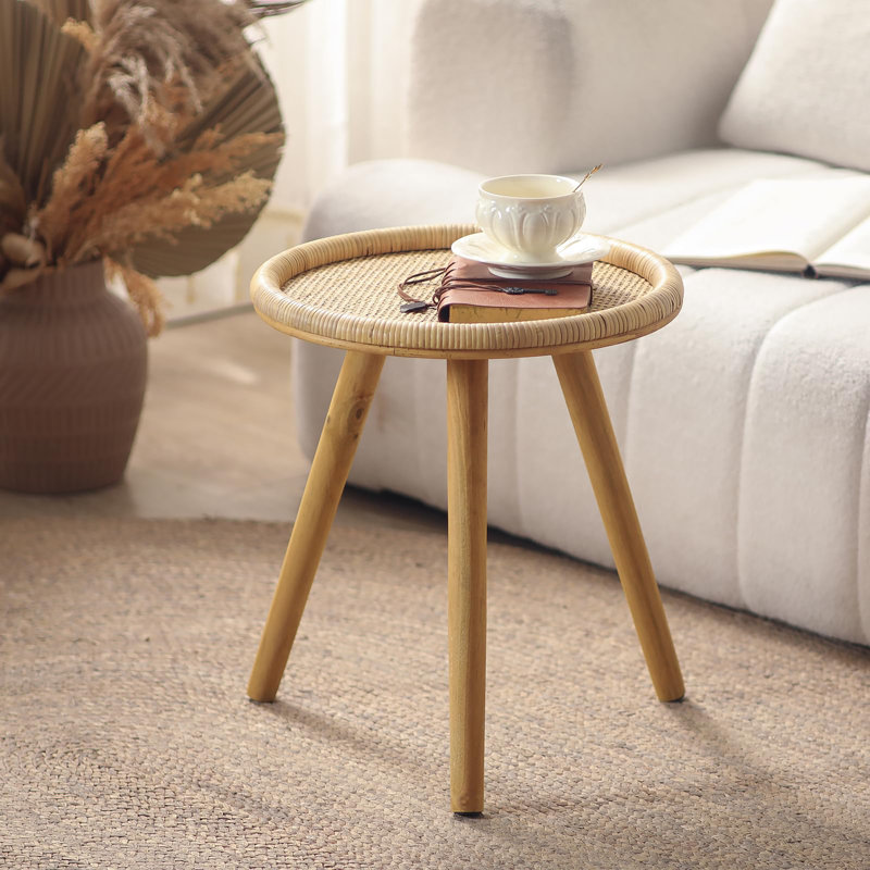 Table basse ronde en rotin