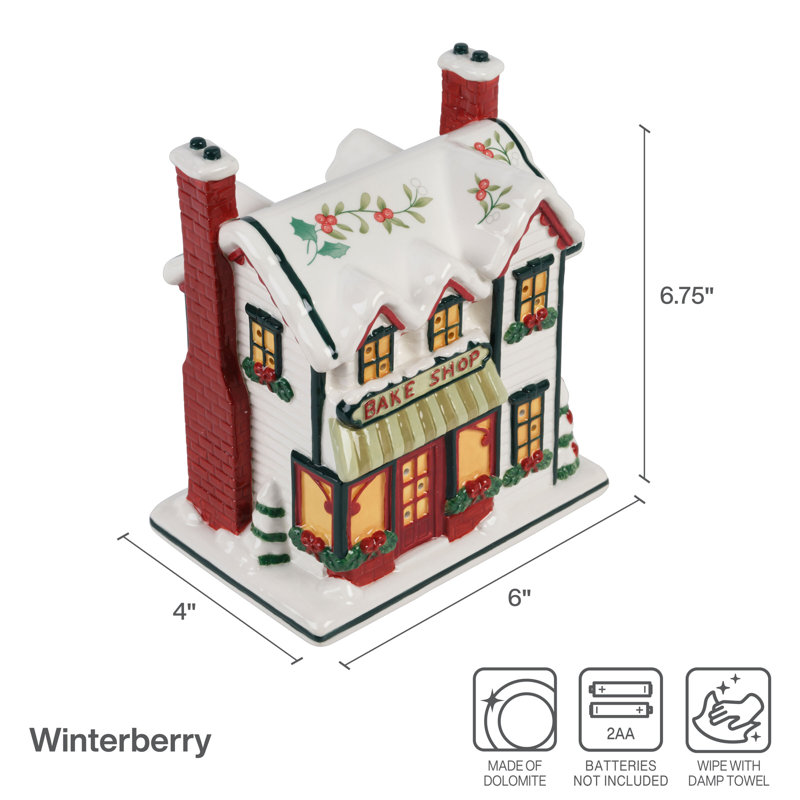 Pfaltzgraff Winterberry LED Bake Shop Holiday Décor