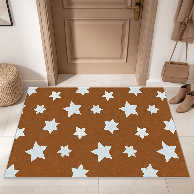 Rust Star Pattern carpet-easy to clean, machine-washable, soft and comfortable; suitable for door mats, kitchens, living rooms, bedrooms, corridors, and laundry areas. Easy to clean, durable carpet for home decoration.