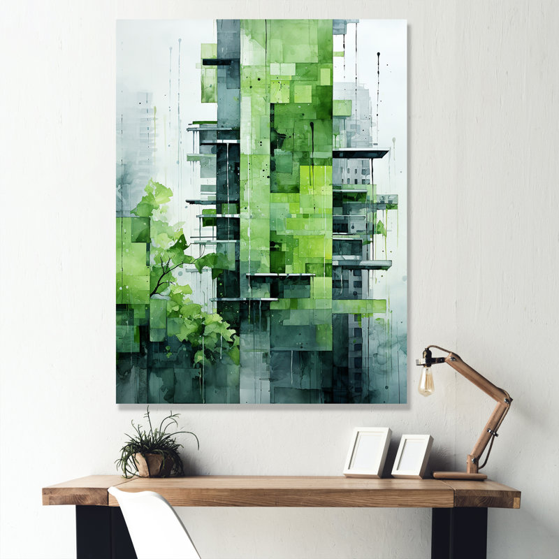 Lime Lofts Skyscraper City Horizon I - décoration murale gratte-ciel, H 32 po x l 24 po x P 1 po, Toile tendue