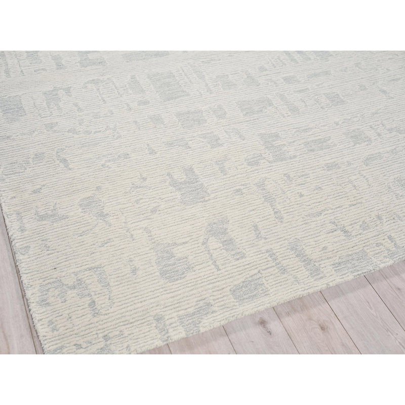 Aspen Hand Tufted Abstract Area Rug, Rectangle 10' x 14', Light Blue/Ivory