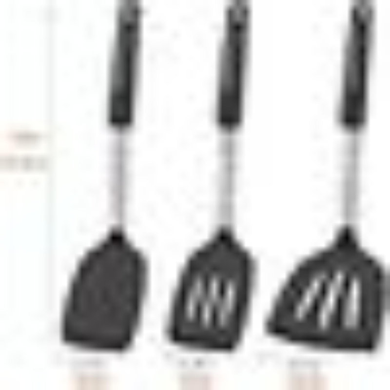 Ensemble de spatules résistantes à la chaleur en silicone pour batterie de cuisine en caoutchouc antiadhésif Spatule en caoutchouc Turner, grande spatule en wok en plastique antiadhésive pour ustensiles de cuisine