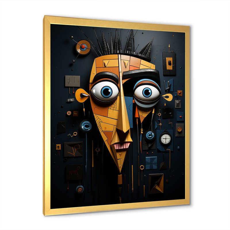 «Yellow and Black Robot Revolution», Encadrement doré, H 32 po x l 16 po x P 1 po