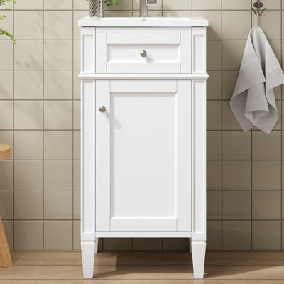 16'' Small Bathroom Vanity With Ceramic Top