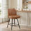 Tabourets de bar pivotants en polyuréthane rembourrés à hauteur de comptoir pour îlot de cuisine