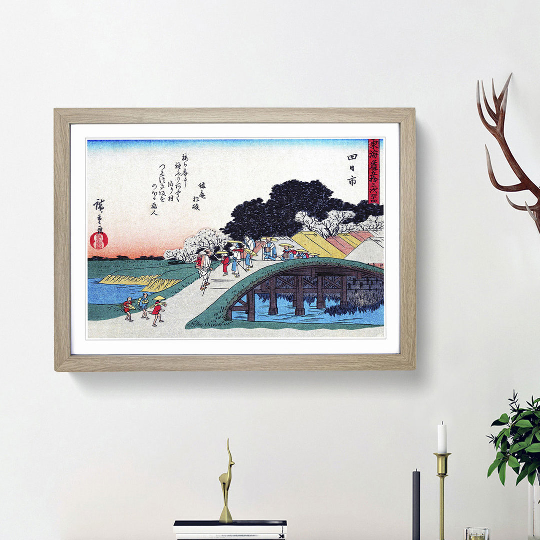 Yokkaichi Bridge by Utagawa Hiroshige - Picture Frame Art Print