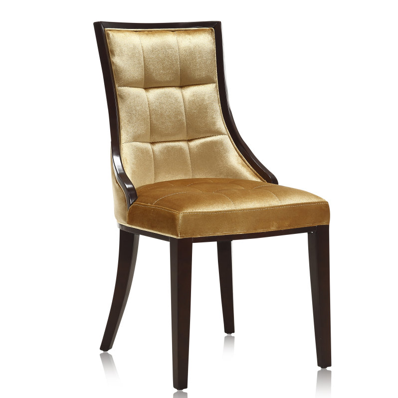 18.5'' H Tufted Velvet Upholstered Side Chair, Gold Velvet