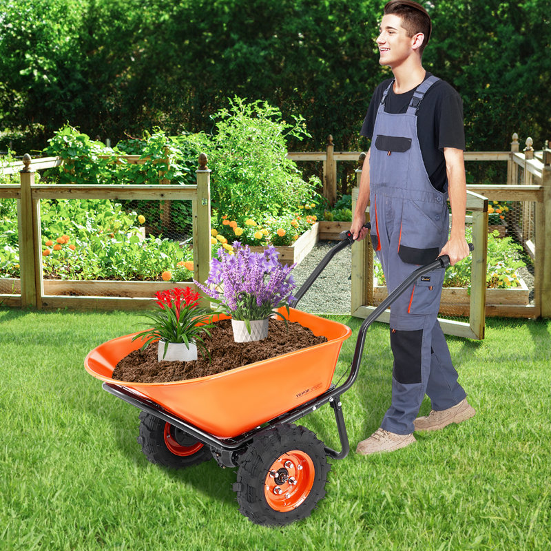 Chariot de brouette électrique à une roue 7 pieds cubes alimenté par une brouette électrique 573 lb