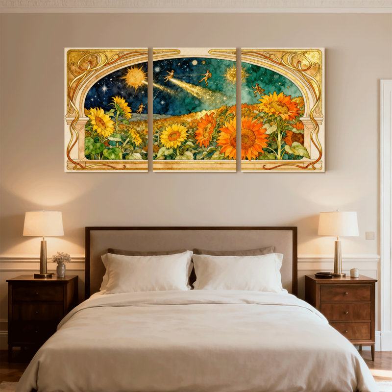 Ensemble de 3 impressions sur toile fantaisistes et sci-fi, H 30 po x l 60 po