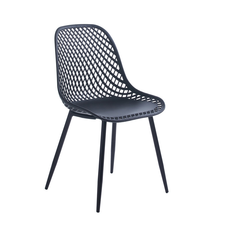 Ensemble de salle à manger 5 pièces Corrigan Studio® Vita, 1 table et 4 chaises empilables, Noir
