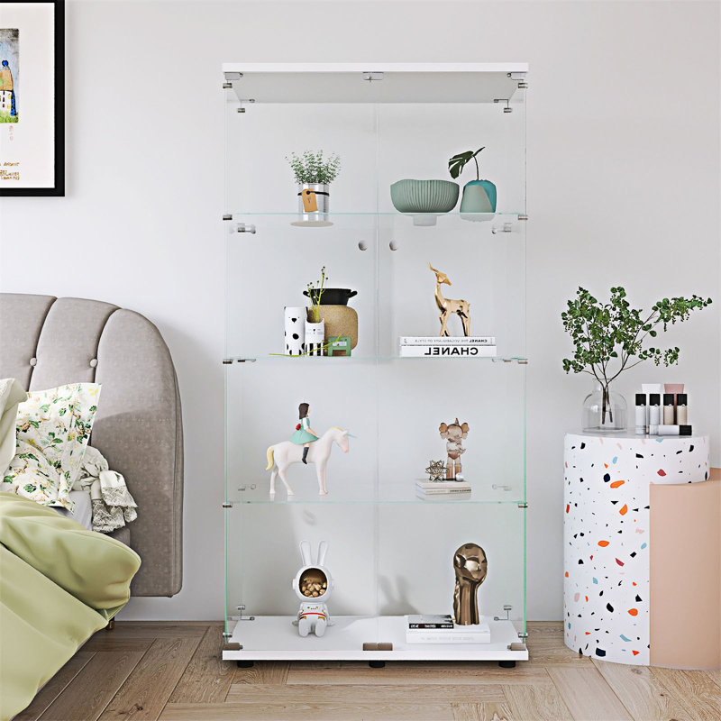 Vitrine à deux portes en verre, Blanc