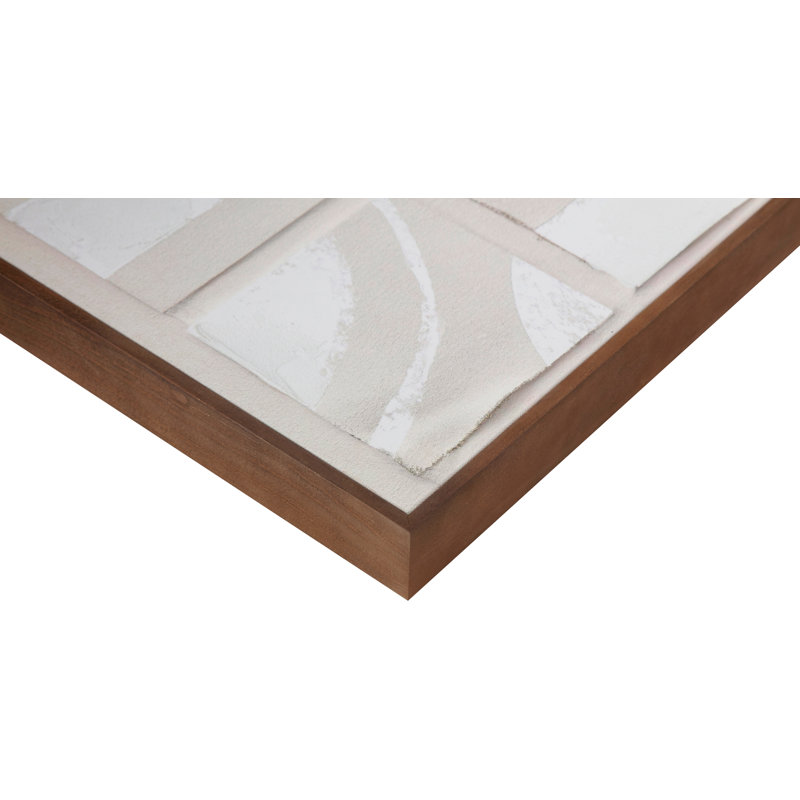 Abstract Neutral Tones Framed Canvas Art with Solid Wood Frame