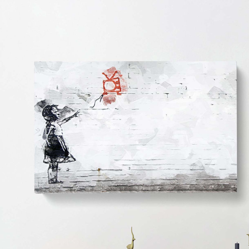 Balloon TV Girl by Banksy - Wrapped Canvas, 60cm H x 91cm W x 3cm D