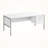 Chandelle 2-Drawer White Finish Computer Desk with Silver Metal Leg, 29.73" H X 70.45" W X 35.2" D