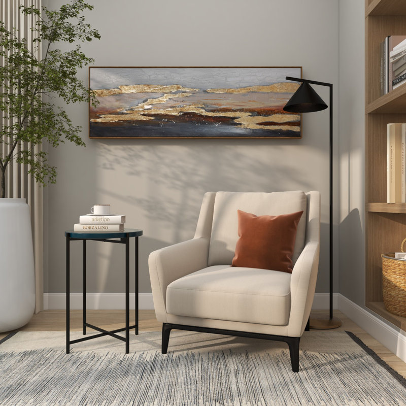 Table d'appoint en X avec plateau en verre texturé Laido, Noir