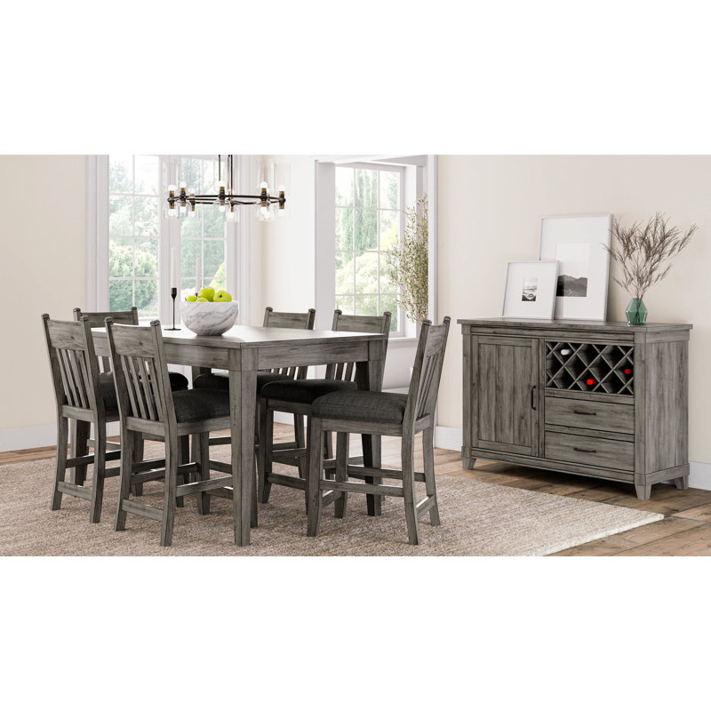 Tabouret de comptoir rustique gris pour deux - rembourré, H 40,31 po, l 17,26 po, P 23,74 po, bois massif + siège à 2 tabourets de construction, matériau, hauteur, largeur, profondeur, 23,1 lb