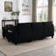 Canapé d'angle modulaire en chenille noire de 216 cm avec rangement, agencement à faire soi-même pour le salon, style contemporain, dossier divisé, accoudoirs carrés, structure en eucalyptus