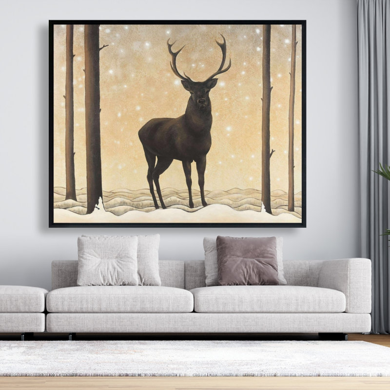 Chevreuil en hiver, reproduction sur toile