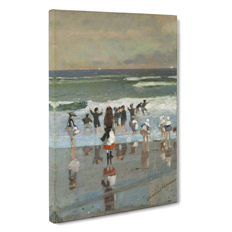Beach Scene by Winslow Homer - Wrapped Canvas Painting, 50cm H x 35cm W x 3cm D