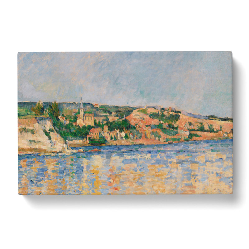 Village At The Waters Edge by Paul Cezanne - Wrapped Canvas, 40cm H x 60cm W x 3cm D