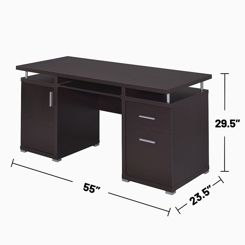 Computer Desk With 2 Drawers And Cabinet