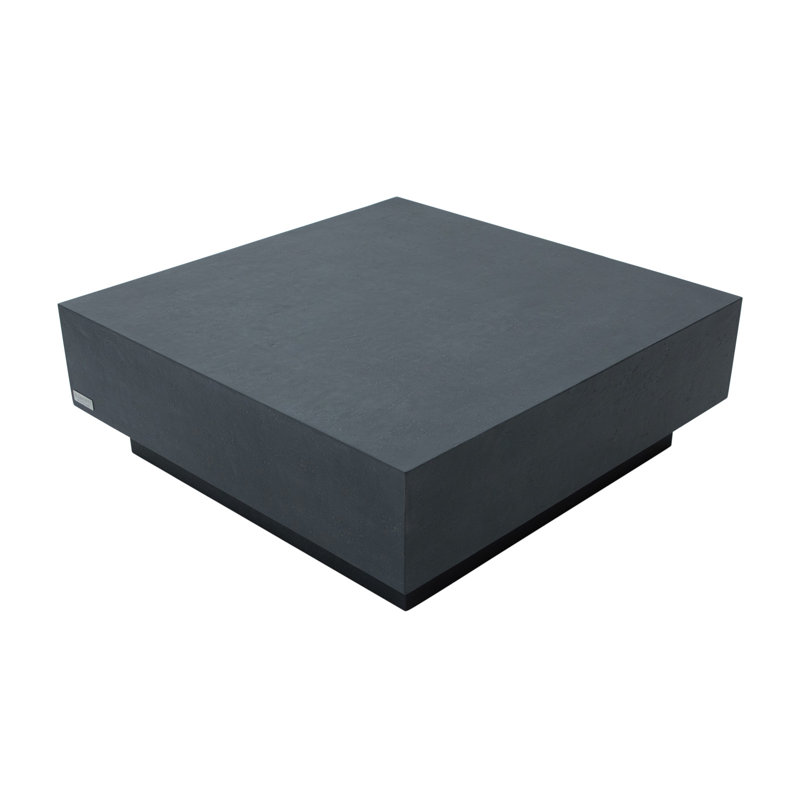 TEVERE Square Concrete Coffee Table 101.6 x 101.6 x 35.6 cm, Light Grey, Light Grey