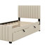 Cadre de lit simple avec lit gigogne, cadre de lit tapissier en velours, lit gigogne simple avec tête de lit-221881565