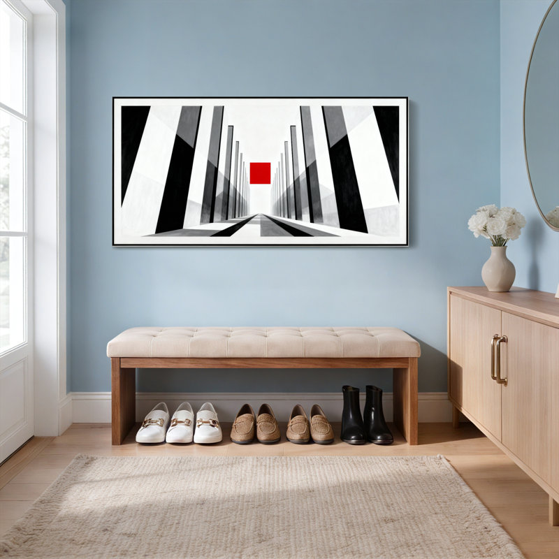 «Geometric Abstract», ensemble de 1 reproduction d'art sur toile tendue, H 12 po x l 36 po