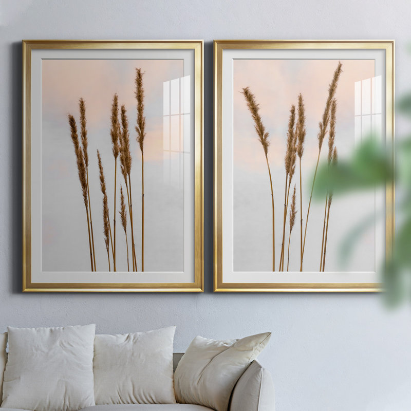 Danita Delimont - ensemble de 2 reproductions de photos, H 26,5 po x l 73 po x P 1,5 po, Papier encadré doré, Blanc