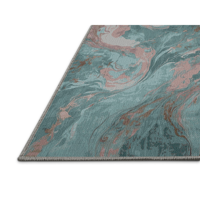 Machine Washable Gray Area Rug, Square 8'