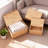 Set Of 3 Scalloped Edge Wicker Storage Baskets With Lids, Handmade Rattan Organizer Boxes With Built-In Handles For Home Organization And Decorative Display