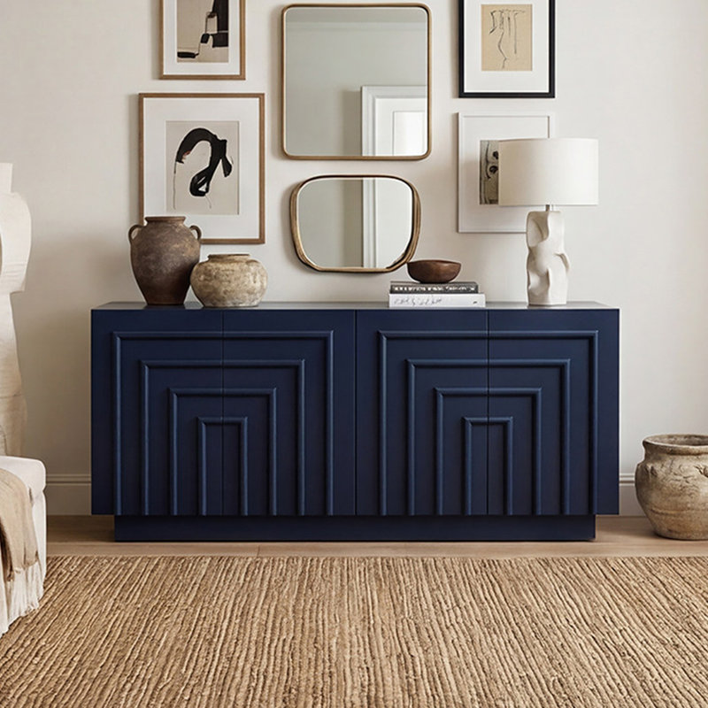 Armoire d'entrée de style américain, Bleu très foncé, H 31,5 po x l 62,99 po x P 15,75 po