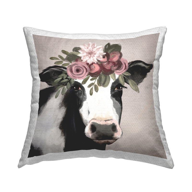 Coussin d'extérieur imprimé floral avec roses de vache laitière par Jo Taylor