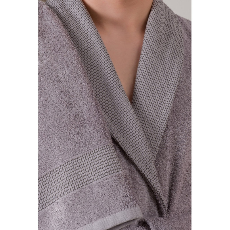 Adrielle Cotton Blend Above Knee Bathrobe with Pockets