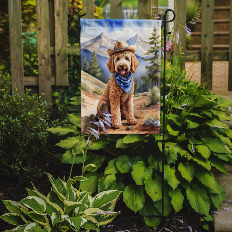 Drapeau Cowboy Welcome Garden, Goldendoodle