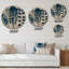 Fleurs sauvages rétro dans les tons de bleu VII - Art mural floral en bois - Bois de pin naturel-1359020061