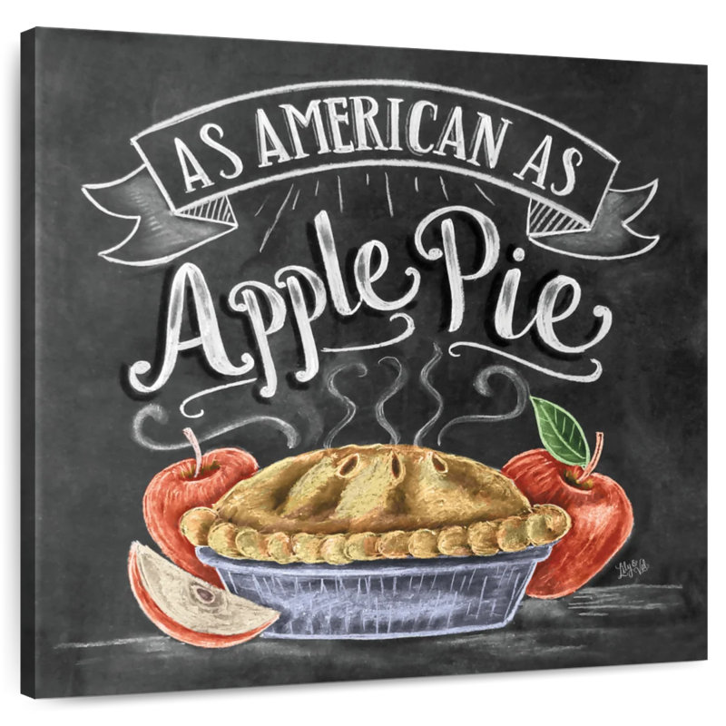 Yarlin «American as Apple as Apple Pie» à la main, H 20 po x l 20 po