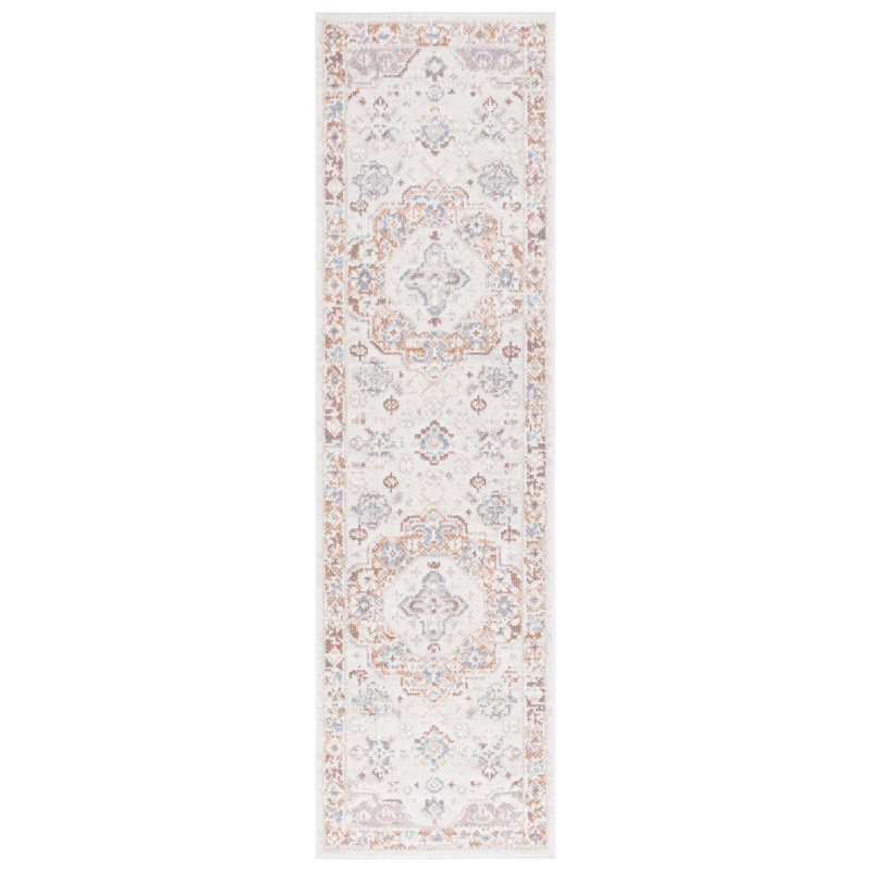 Helfrich Oriental Area Rug in Beige/Rust, Runner 2'2" x 8'