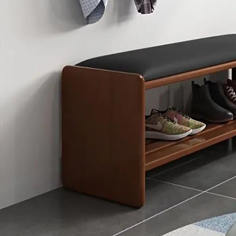 Banc de rangement pour tabouret 35,4 po, Noir / noyer foncé
