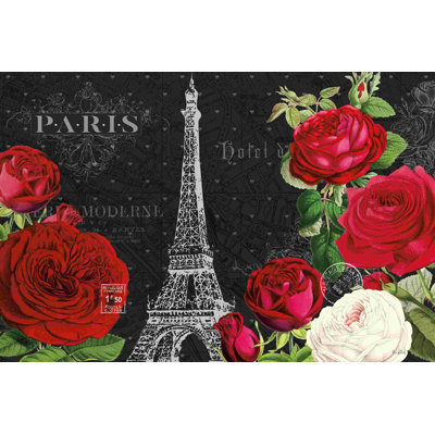 «Rouge Paris I Black», impression sur toile tendue