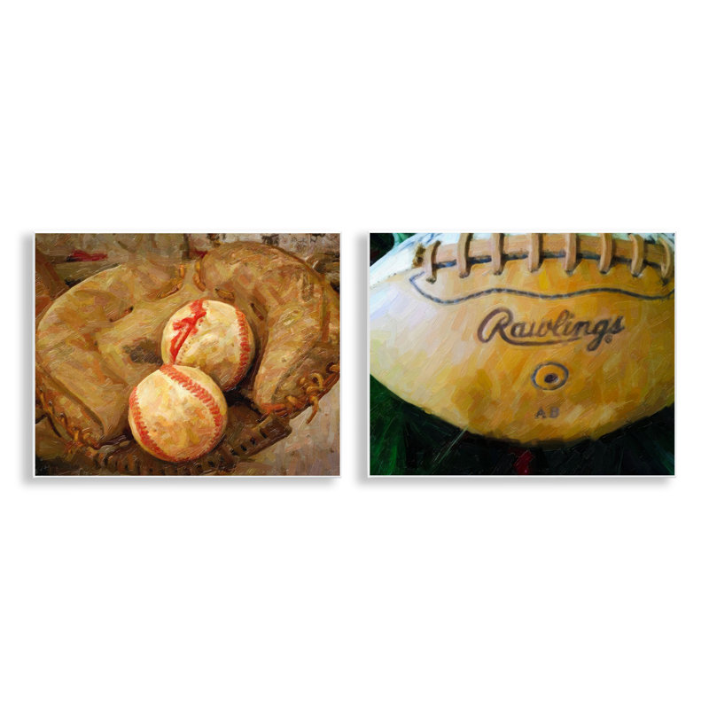  Ensemble de plaques murales «Sports Balls & Mitt» par Graffi *ee Studios