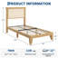 Base de lit simple en bois de rotin avec lumière DEL et tête de lit naturelle, support de lattes en bois robuste, aucun sommier requis-758773535