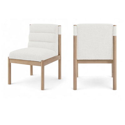 Eloura Linen Textured Fabric Upholstered Dining Chair