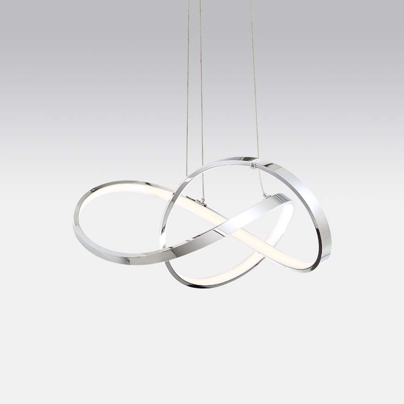 1 - Light LED Unique/Statement Pendant, Chrome