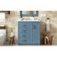 Meuble-lavabo de 30 po avec lavabo en céramique, structure en bois massif, 3 tiroirs et portes à fermeture douce pour les salles de bain modernes-363116703